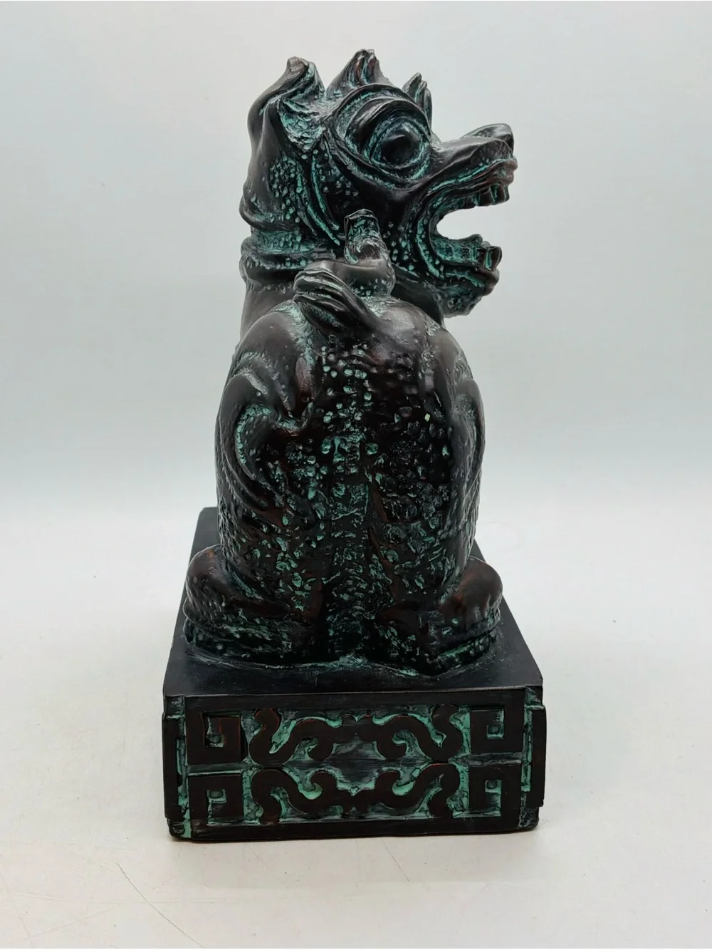 VTG 2005 Target Foo Dog Statue Faux Patina Bronze Guardian Lion Y2K Home Decor